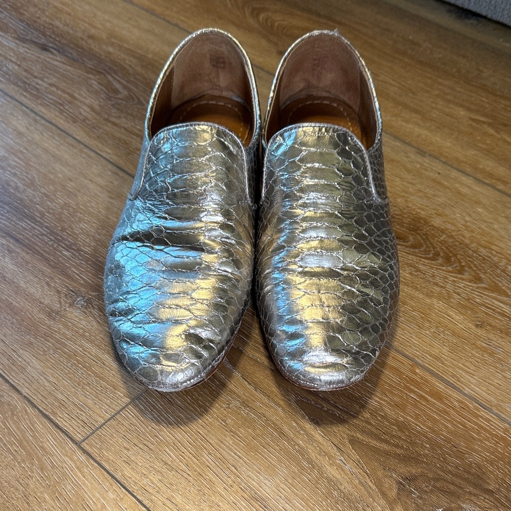 Frye Shimmering Silver Women's Slip-On Loafers